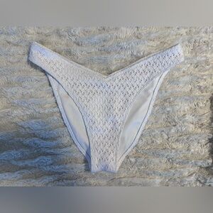 3 Pc Set Available - Hollister Crochet Cheeky Bikini Bottom - White - Medium